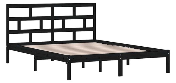 Rám postele černý 150 x 200 cm King Size masivní dřevo 3101227