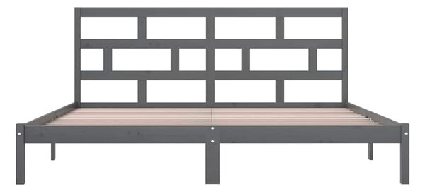 Rám postele šedý masivní borovice 200 x 200 cm 3101240