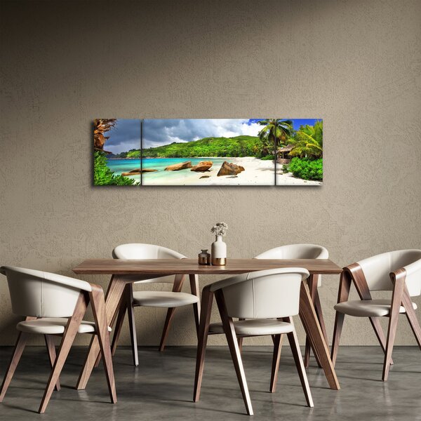 Obraz - Seychely, pláž Takamaka (170x50 cm)