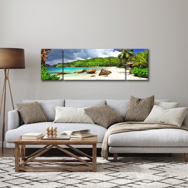 Obraz - Seychely, pláž Takamaka (170x50 cm)