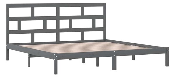 Rám postele šedý masivní borovice 200 x 200 cm 3101240