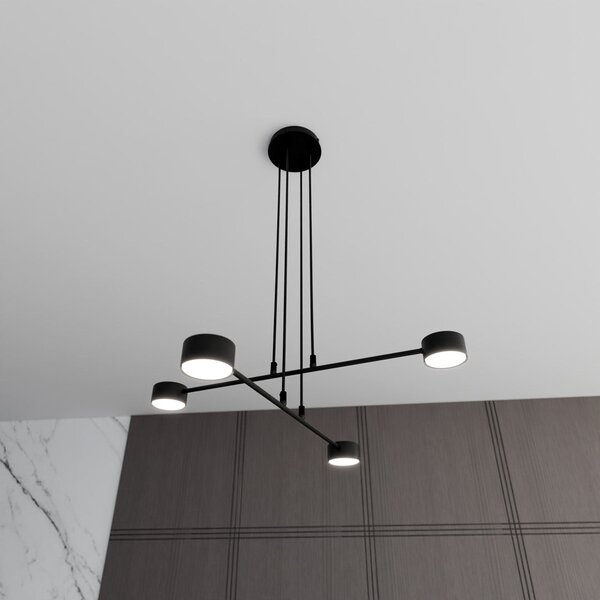 Závěsné svítidlo MODUS 4 – černé, 4× GX53, šířka 70 cm
