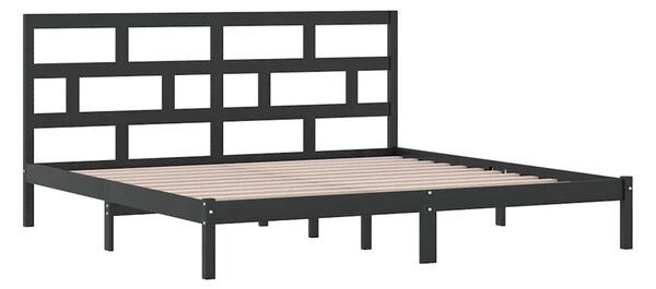 Rám postele černý masivní borovice 200 x 200 cm 3101242