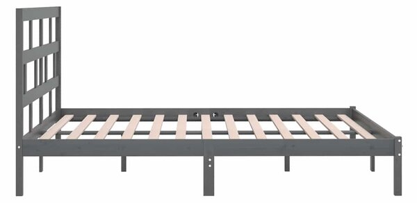 Rám postele šedý masivní borovice 200 x 200 cm 3101240