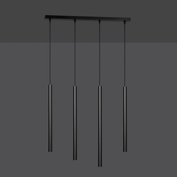Závěsné svítidlo SELTER 4 – černé, 4× G9, šířka 60 cm