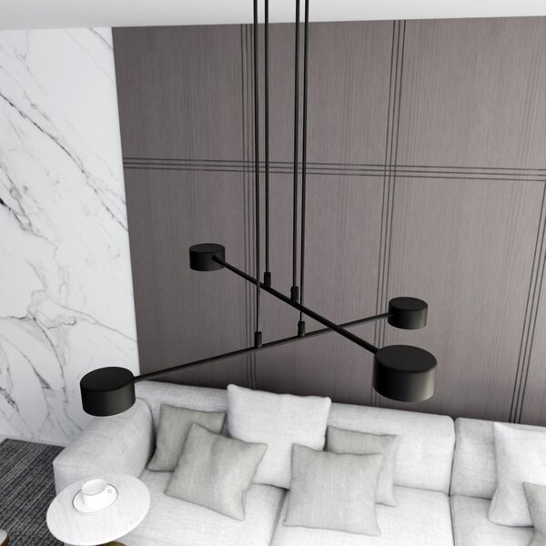 Závěsné svítidlo MODUS 4 – černé, 4× GX53, šířka 70 cm