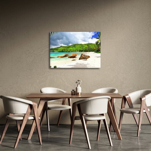 Obraz - Seychely, pláž Takamaka (70x50 cm)
