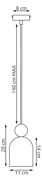 Závěsné svítidlo MESI 1 – bílé, 1× GU10, šířka 11 cm