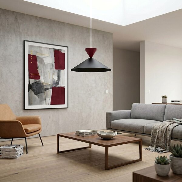 Závěsné svítidlo RALF 1M – černé / vínové, 1× GX53, šířka 40 cm