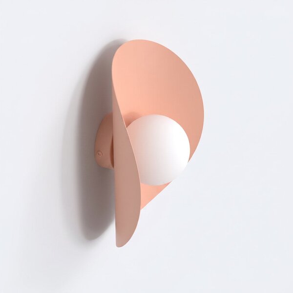 Nástěnné svítidlo FIERO XL – korálové, bílé sklo, 1× G9, šířka 31 cm