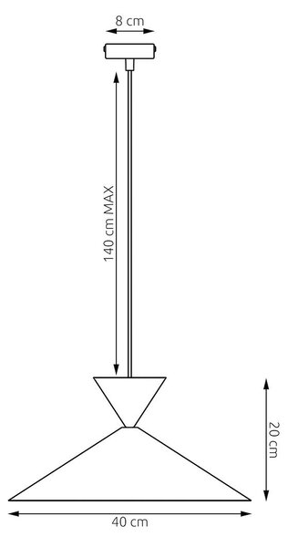 Závěsné svítidlo RALF 1M – černé / moka, 1× GX53, šířka 40 cm