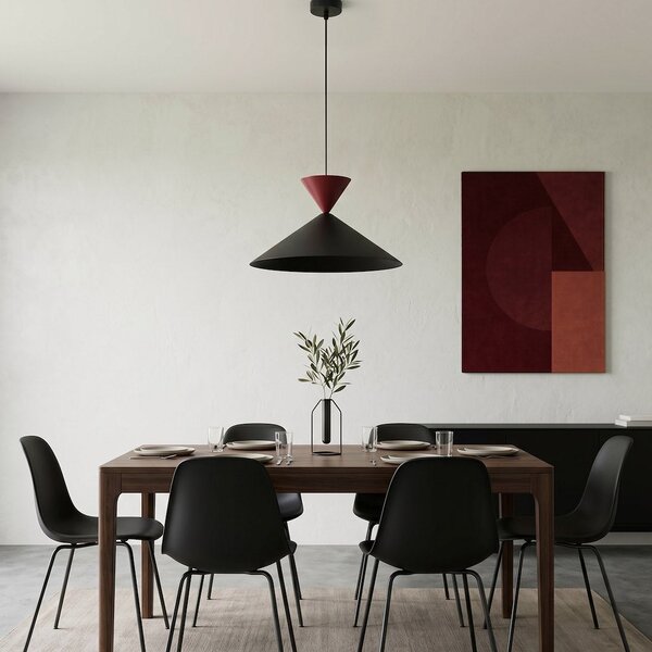 Závěsné svítidlo RALF 1M – černé / vínové, 1× GX53, šířka 40 cm