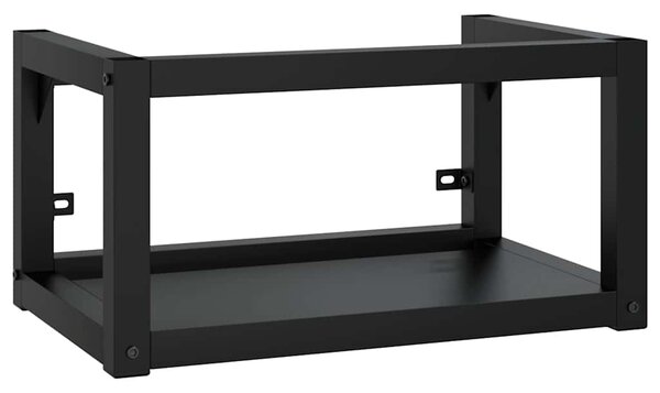 Koupelnový rám s vestavěným umyvadlem černý železo 3101383