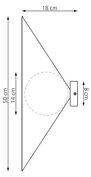 Nástěnné svítidlo MONO K1L – vínové, opálové sklo, 1× E14, šířka 50 cm