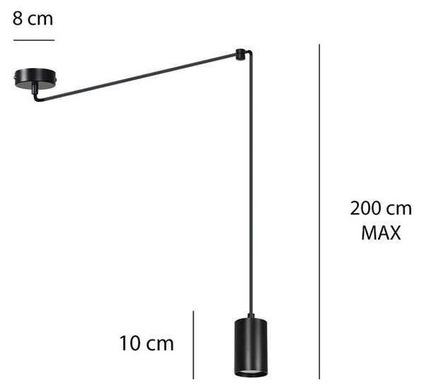 Závěsné svítidlo TRAKER 1 – černé, 1× GU10, šířka 8 cm