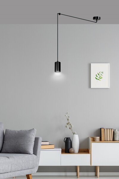 Závěsné svítidlo TRAKER 1 – černé, 1× GU10, šířka 8 cm
