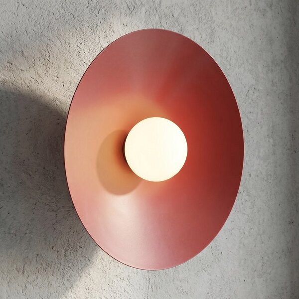 Nástěnné svítidlo MONO K1L – vínové, opálové sklo, 1× E14, šířka 50 cm