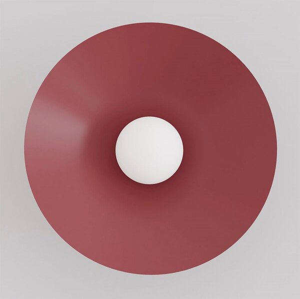 Nástěnné svítidlo MONO K1L – vínové, opálové sklo, 1× E14, šířka 50 cm