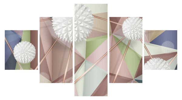 Obraz - 3D Abstrakce v pastelových barvách (125x70 cm)