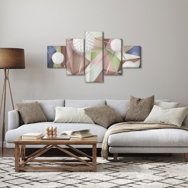 Obraz - 3D Abstrakce v pastelových barvách (125x70 cm)