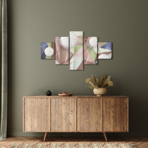 Obraz - 3D Abstrakce v pastelových barvách (125x70 cm)