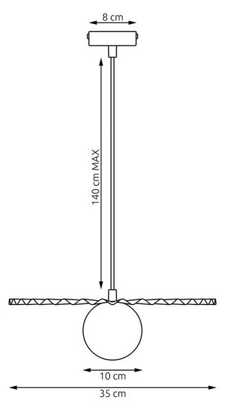 Závěsné svítidlo UMBRA 1 – moka, bílé sklo, 1× G9, šířka 35 cm