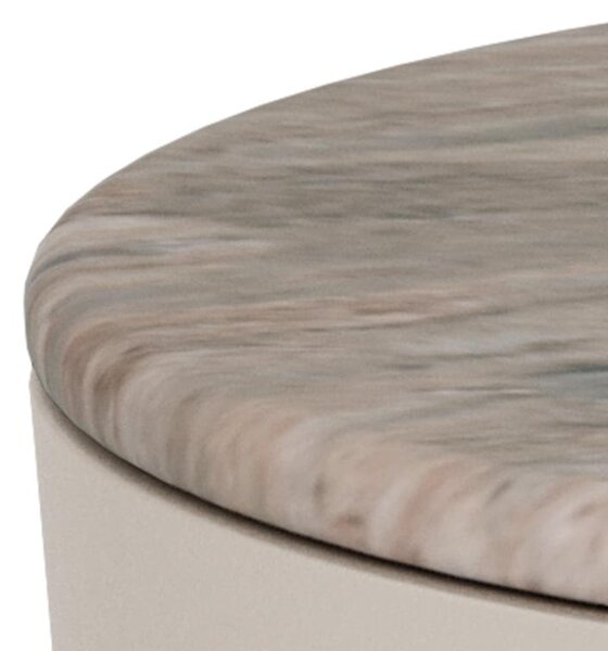Actona Konferenční stolek Cangas 45 cm béžový mat/hnědý mramor lesk