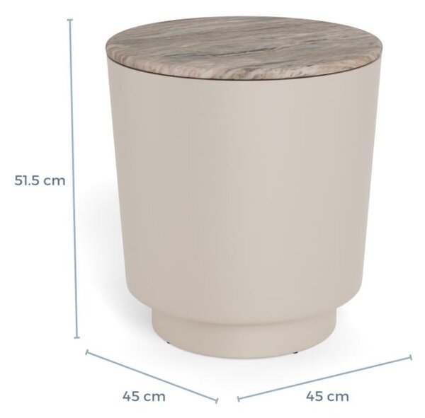 Actona Konferenční stolek Cangas 45 cm béžový mat/hnědý mramor lesk