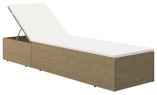 Zahradní lehátko polyratan hnědé a krémově bílé 310147