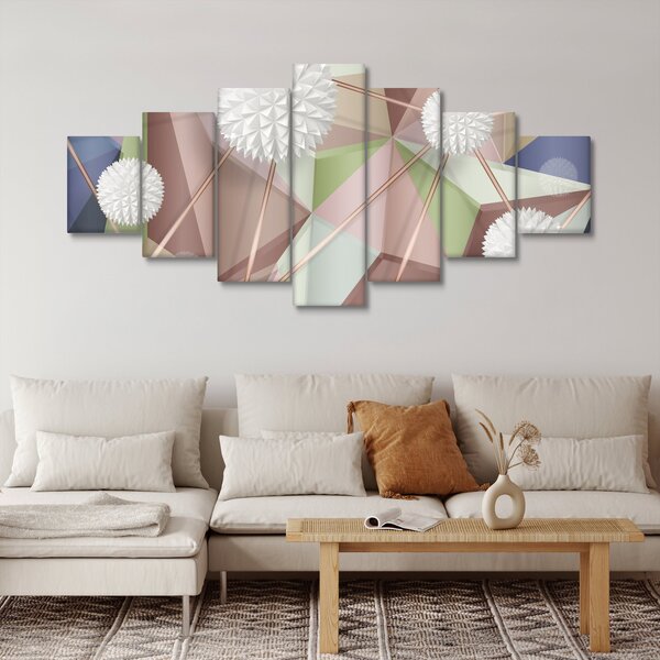 Obraz - 3D Abstrakce v pastelových barvách (210x100 cm)