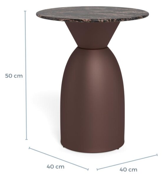 Actona Konferenční stolek Ferrol 40 cm hnědý mat/mramor cocoa lesk