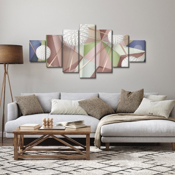 Obraz - 3D Abstrakce v pastelových barvách (210x100 cm)
