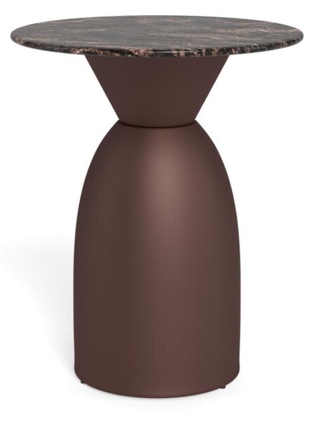 Actona Konferenční stolek Ferrol 40 cm hnědý mat/mramor cocoa lesk