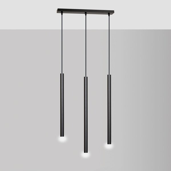 Závěsné svítidlo SELTER 3 – černé, 3× G9, šířka 45 cm
