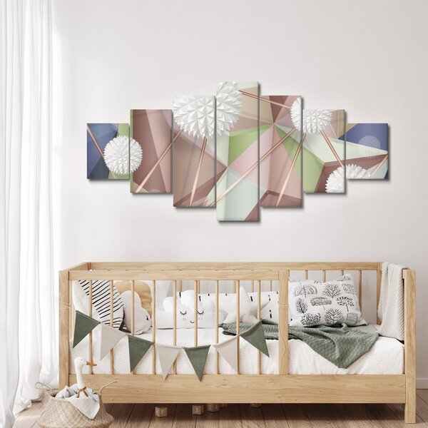 Obraz - 3D Abstrakce v pastelových barvách (210x100 cm)