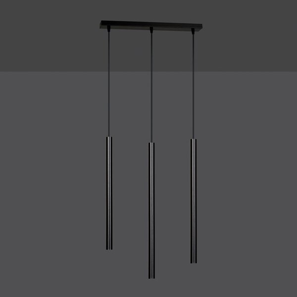 Závěsné svítidlo SELTER 3 – černé, 3× G9, šířka 45 cm