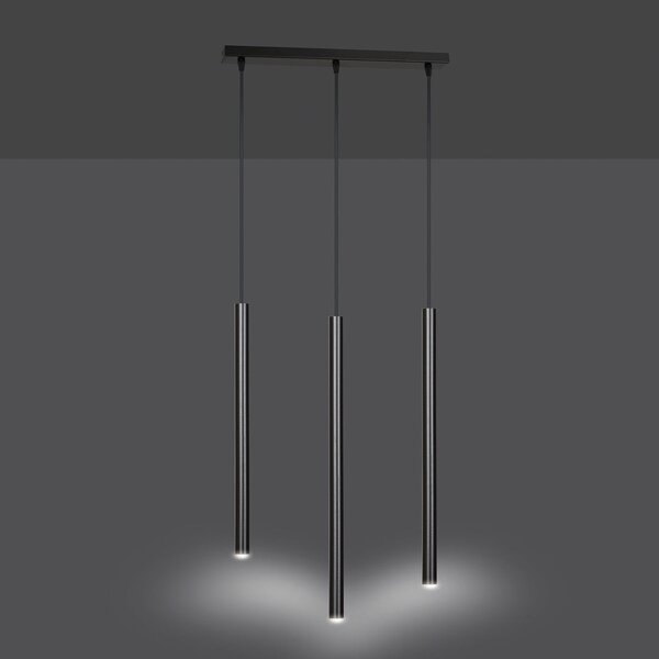 Závěsné svítidlo SELTER 3 – černé, 3× G9, šířka 45 cm