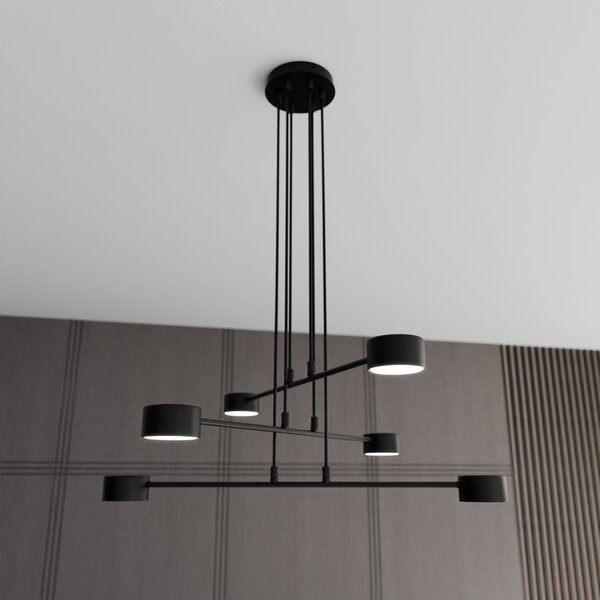 Závěsné svítidlo MODUS 6 – černé, 6× GX53, šířka 70 cm