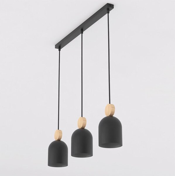 Závěsné svítidlo MESI 3 – černé, 3× GU10, šířka 66 cm