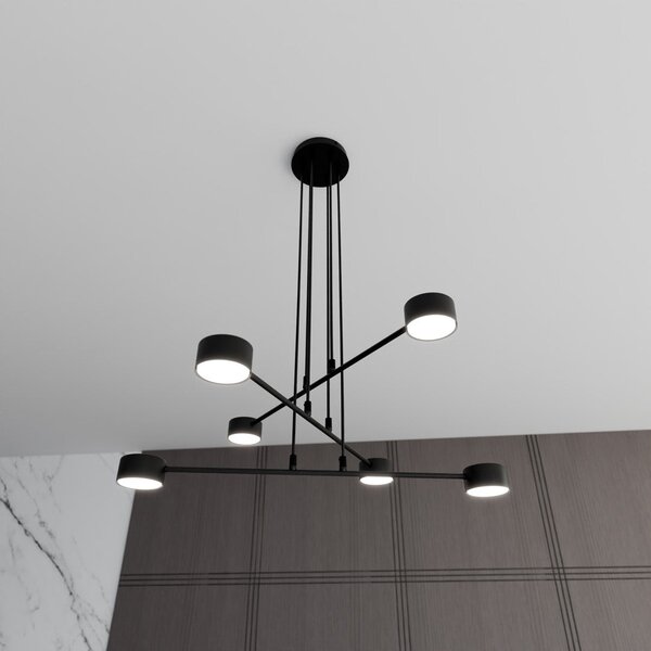 Závěsné svítidlo MODUS 6 – černé, 6× GX53, šířka 70 cm