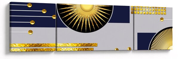 Obraz - Zlaté kruhy (170x50 cm)