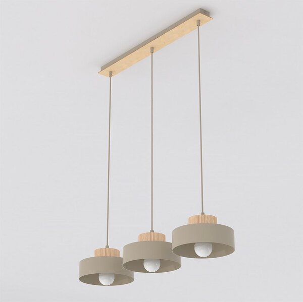 Závěsné svítidlo KIVI 3 – moka, 3× E27, šířka 73 cm