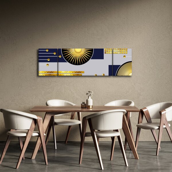 Obraz - Zlaté kruhy (170x50 cm)