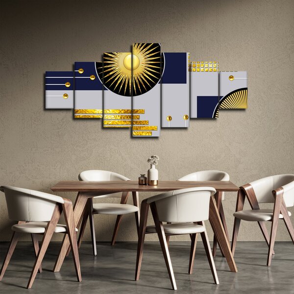 Obraz - Zlaté kruhy (210x100 cm)