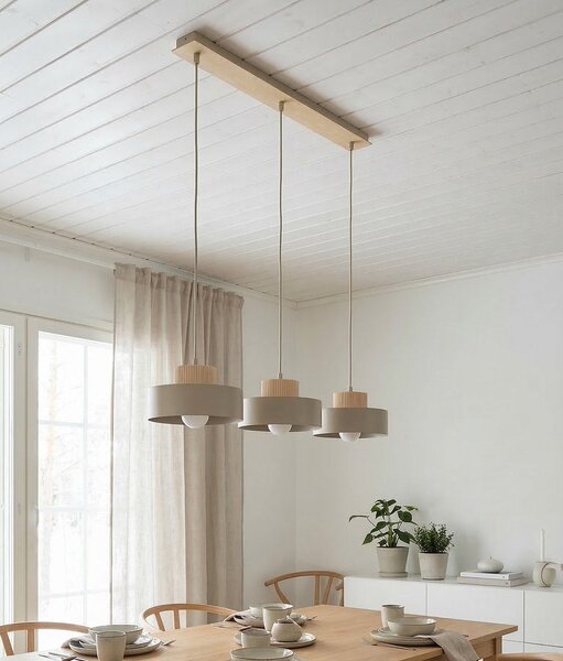 Závěsné svítidlo KIVI 3 – moka, 3× E27, šířka 73 cm