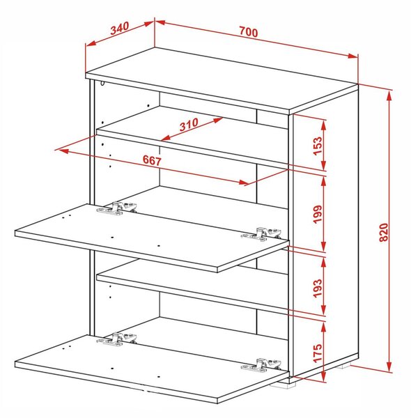HALMAR Botník Lima ST3 70 cm bílý