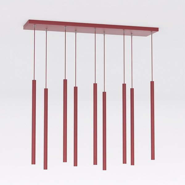 Závěsné svítidlo SELTER 9 – vínové, 9× G9, šířka 92 cm
