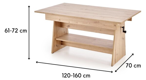 HALMAR Rozkládací konferenční stolek Erika dub artisan