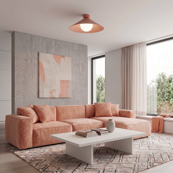 Stropní svítidlo MONO 1M – korálové, bílé sklo, 1× E14, šířka 40 cm