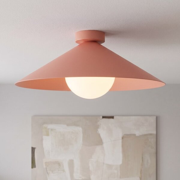 Stropní svítidlo MONO 1M – korálové, bílé sklo, 1× E14, šířka 40 cm